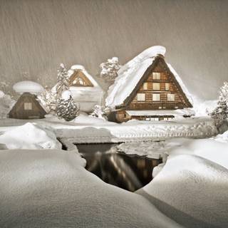 Winter Japan 4k wallpaper