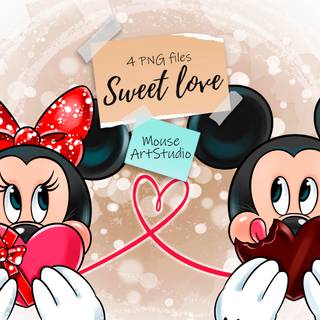 Mickey and Minnie Valentines wallpaper
