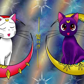 Luna and Artemis wallpaper