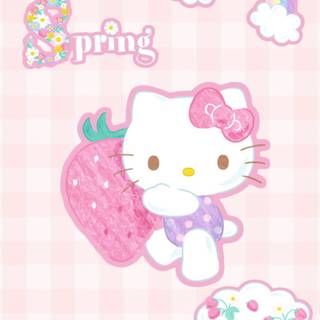 Kawaii Hello Kitty spring wallpaper