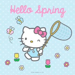 Kawaii Hello Kitty spring wallpaper