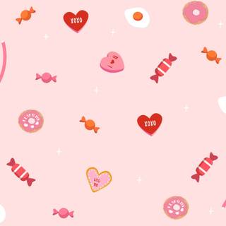 Cute preppy Valentine’s Day wallpaper