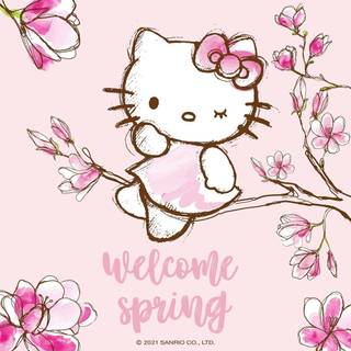 Kawaii Hello Kitty spring wallpaper