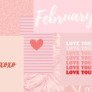 Preppy Valentines Day laptop wallpaper