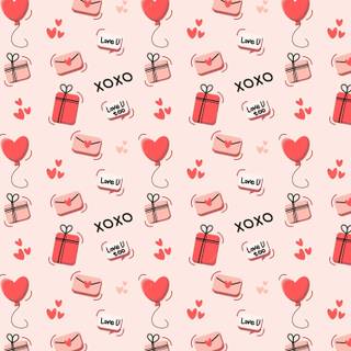Valentines Day preppy collage wallpaper