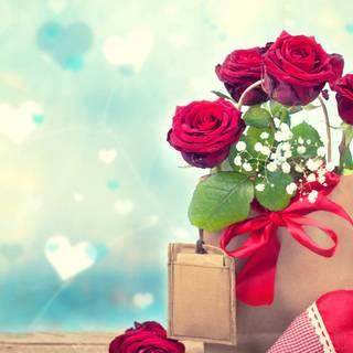 Preppy Valentines Day laptop wallpaper