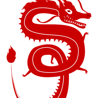 Red dragon Chinese wallpaper