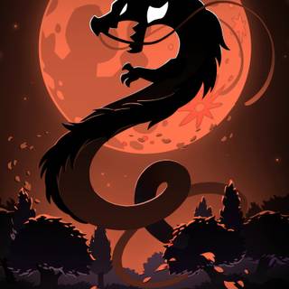 Red dragon Chinese wallpaper