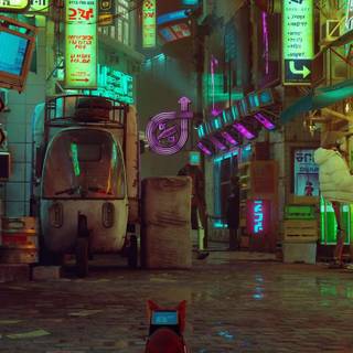 Stray video game wallpaper