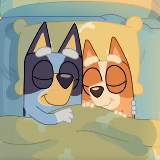 Bingo Bluey sleeping wallpaper