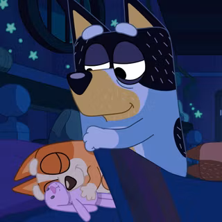 Bingo Bluey sleeping wallpaper