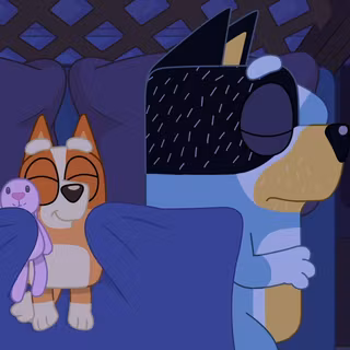 Bingo Bluey sleeping wallpaper