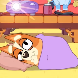 Bingo Bluey sleeping wallpaper