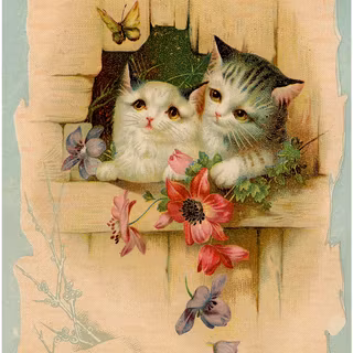 Vintage cat wallpaper