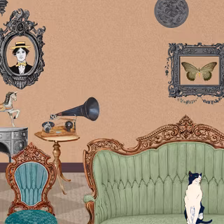 Vintage cat wallpaper