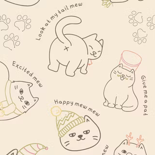 Vintage cat wallpaper