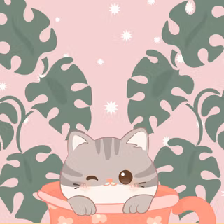 Vintage cat wallpaper