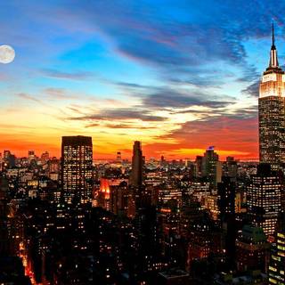New York city sunset wallpaper