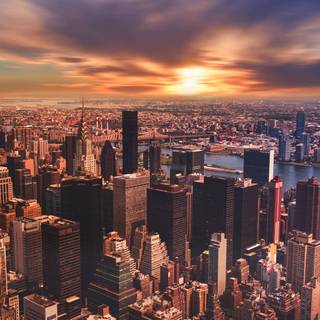 New York city sunset wallpaper