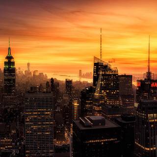 New York city sunset wallpaper