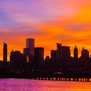 New York city sunset wallpaper