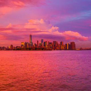 New York city sunset wallpaper