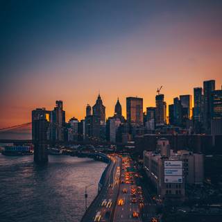 New York city sunset wallpaper