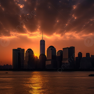 New York city sunset wallpaper