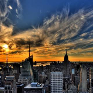 New York city sunset wallpaper
