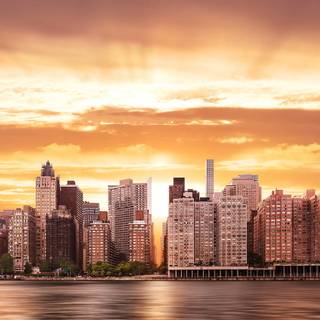 New York city sunset wallpaper