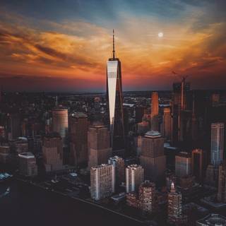 New York city sunset wallpaper