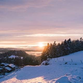 Winter sunset iPhone wallpaper