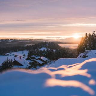 Winter sunset iPhone wallpaper
