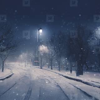 Night light winter wallpaper