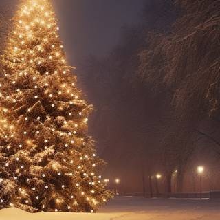 Night light winter wallpaper