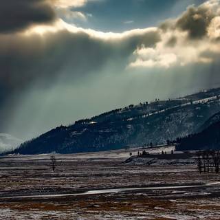 Dark winter landscape wallpaper