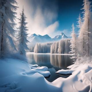 Dark winter landscape wallpaper