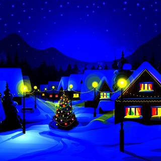 Night light winter wallpaper