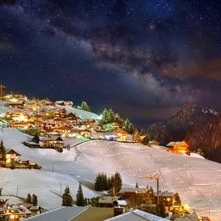 Night light winter wallpaper