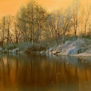 Winter sunset desktop wallpaper