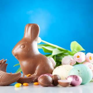 Chocolate Easter bunny wallpaper