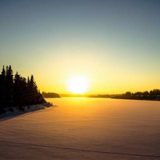 Winter sunset desktop wallpaper