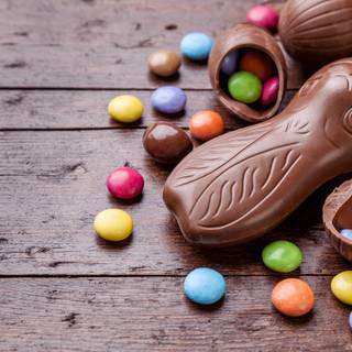 Chocolate Easter bunny wallpaper