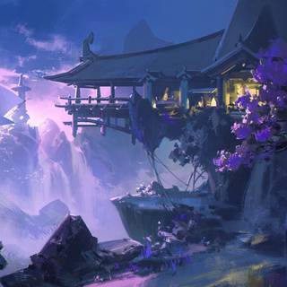 Purple Chinese wallpaper