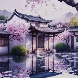 Purple Chinese wallpaper