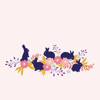 Bunny flower wallpaper