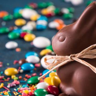 Chocolate Easter bunny wallpaper