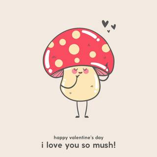 Valentines Day mushroom wallpaper