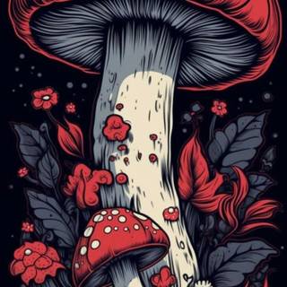 Mushrooms phone wallpaper