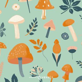 Green mushroom wallpaper